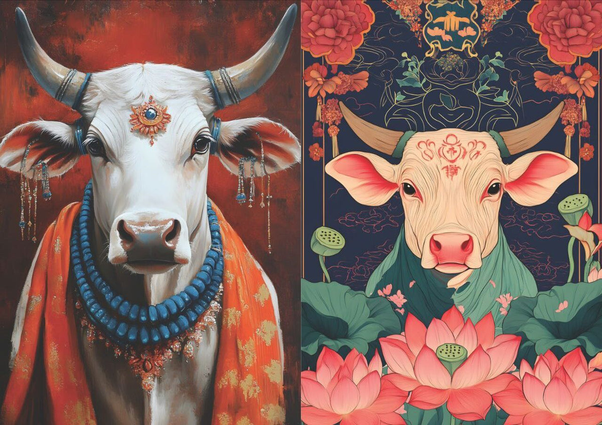 Holy Cow - Desi Folk Art (2 in 1 - Decoupage Paper)