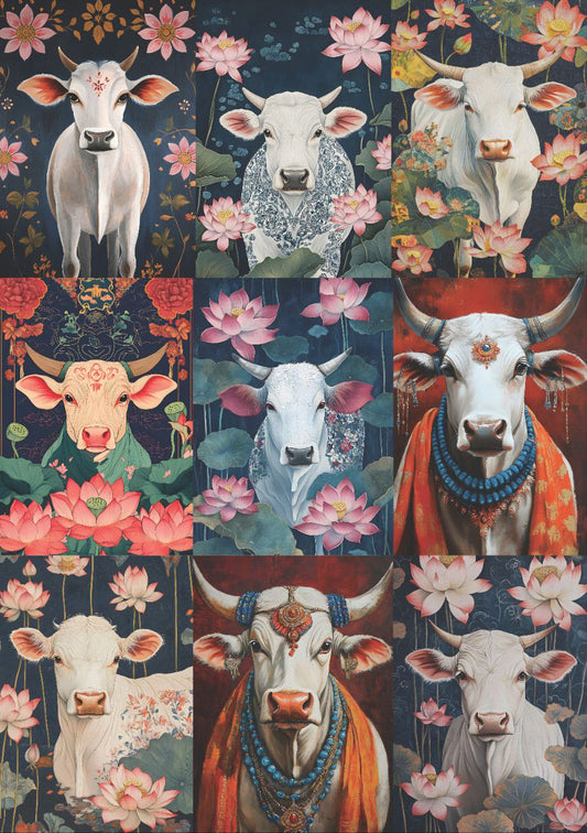 Holy Cow - Mix Desi Folk Art (9 in 1 - Decoupage Paper)