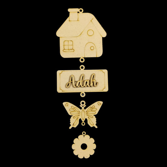Home and Butterfly ( Wall Danglers ) Personalised