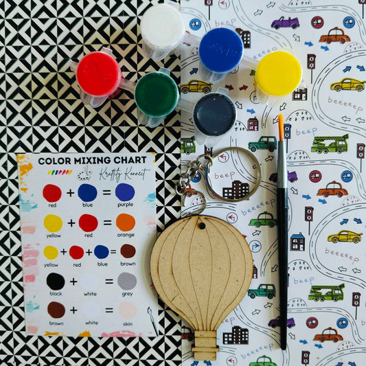 Hot Air Balloon (DIY Keychain Kit For Kids - MDF)