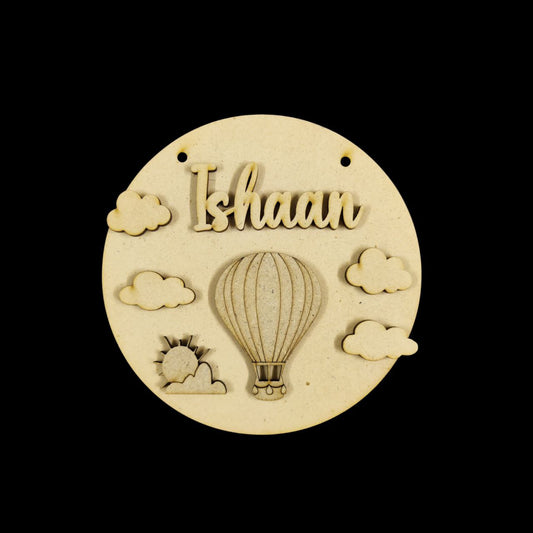 Hot Air Balloon ( MDF Kids Mini Name Plates ) Personalised