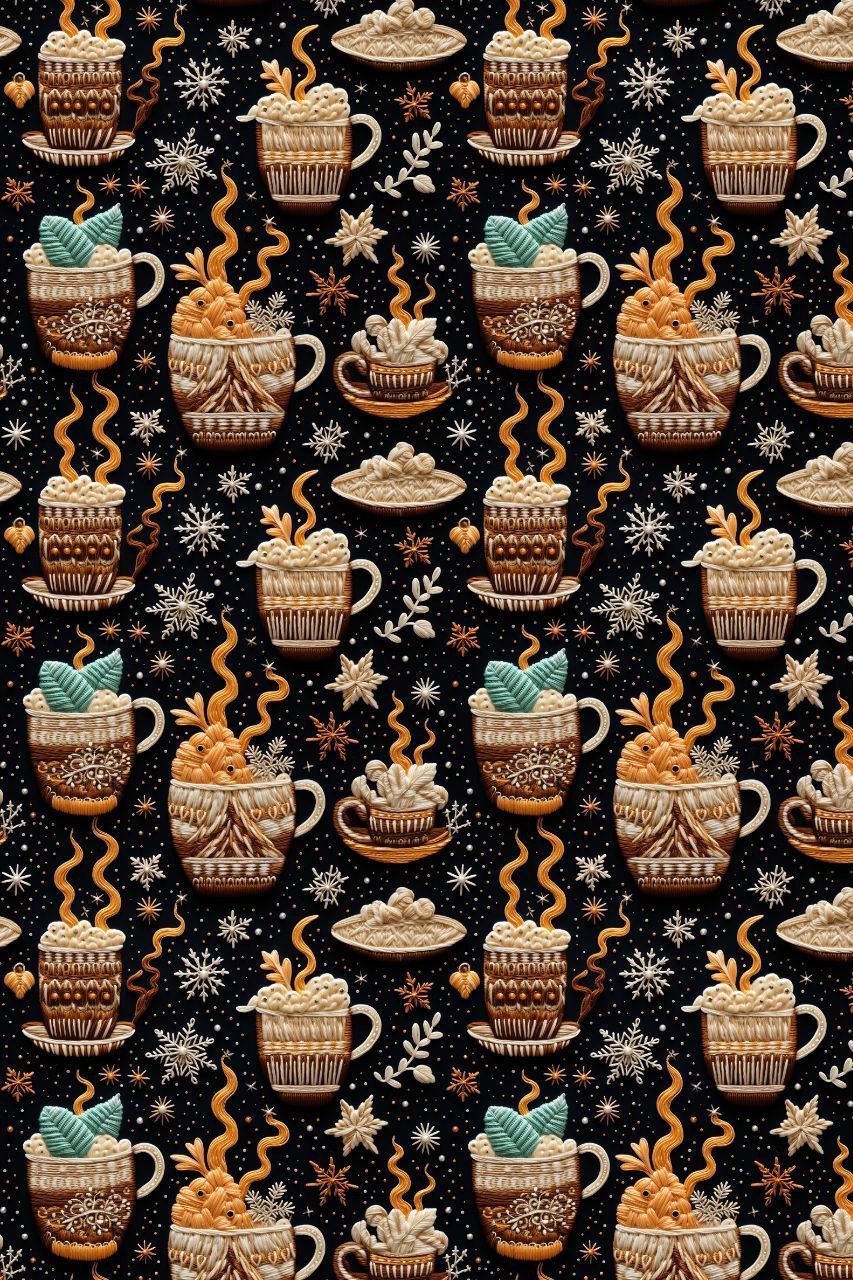 Hot Choco threads - Embroidery (Christmas - Decoupage paper )