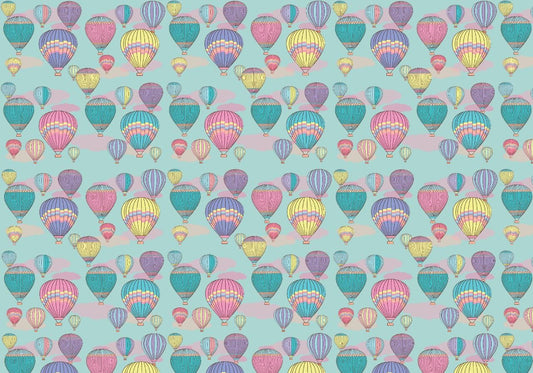 Hot air balloon blue ( Instant Transfer Sheets )