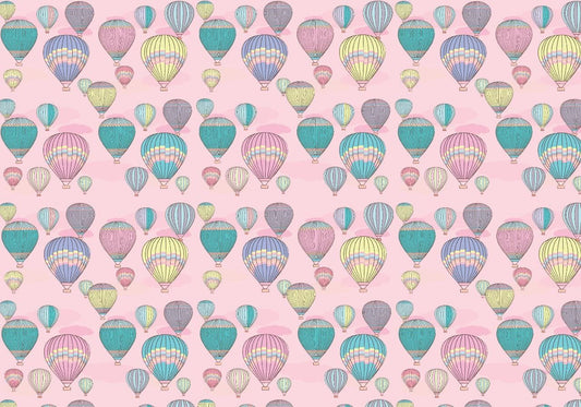 Hot air balloon pink ( Instant Transfer Sheets )