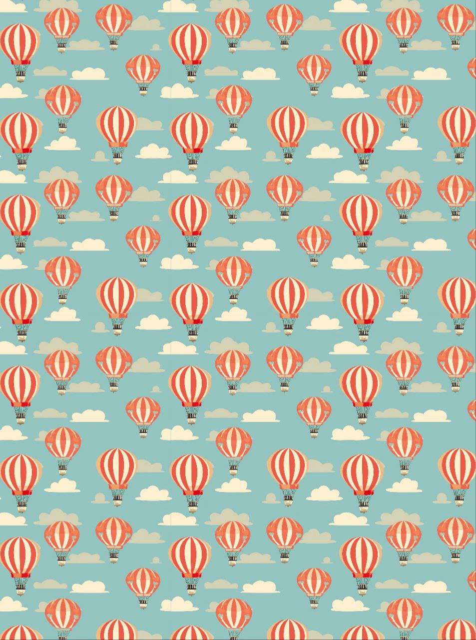 Hot air Balloon vintage - Seamless Pattern (Decoupage Paper)
