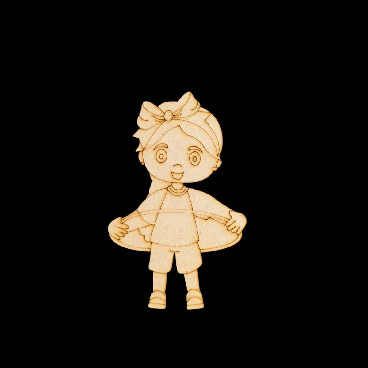 Hula Hoop Girl (MDF - Premarked Painting base)
