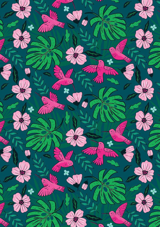 Humming Birds Fuchsia ( Instant Transfer Sheets )