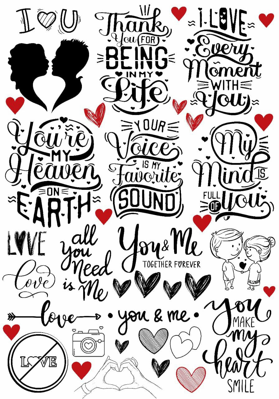 I love You ( Instant Transfer Sheets - Valentine's )