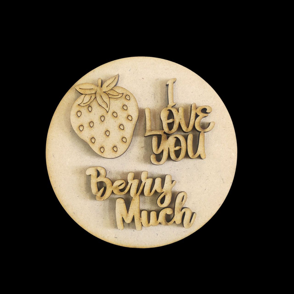 I luv u berry much - Love puns (MDF fridge magnet base)