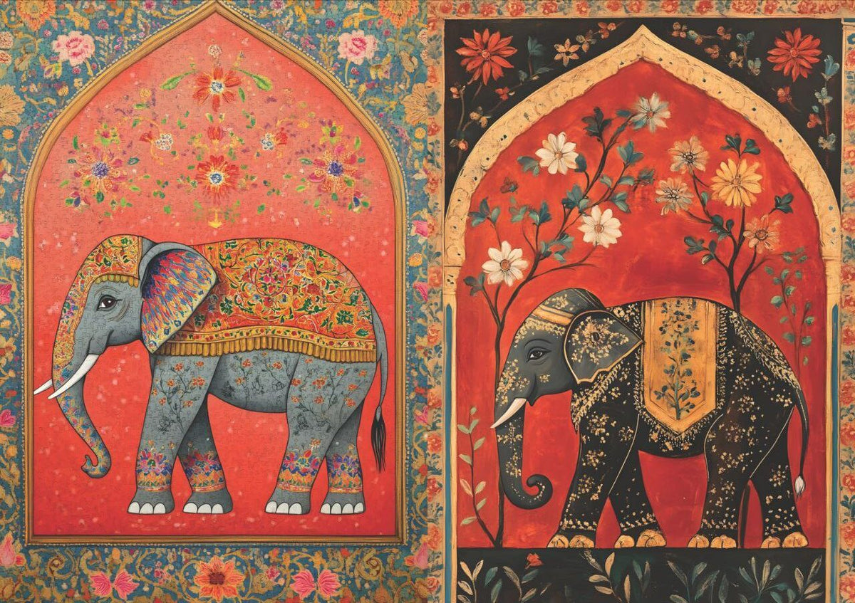 Imperial Elephant - Jharokha 1 (2 in 1 - Decoupage Paper)