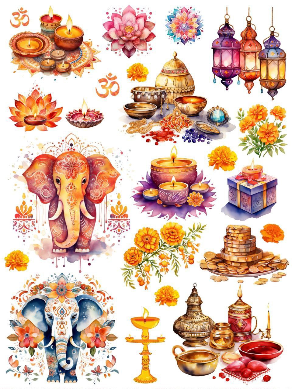 Indian Festival Prints (Instant Transfer Sheet)