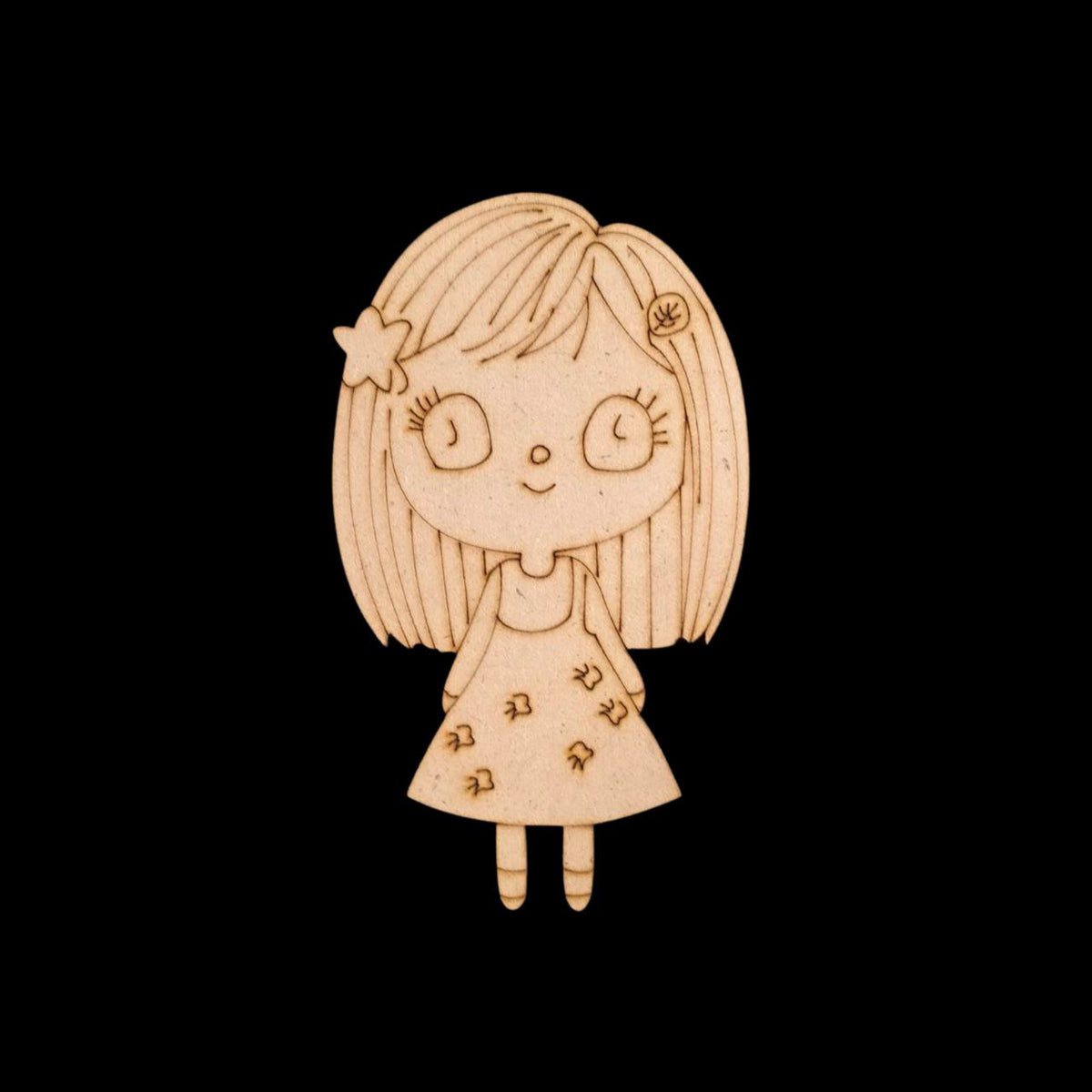 Innocent Girl (MDF Lasercut Premarked Colouring Base)