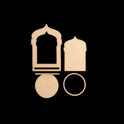 Jharokha Frame 3 - Wall Tealight Holder - MDF Festive
