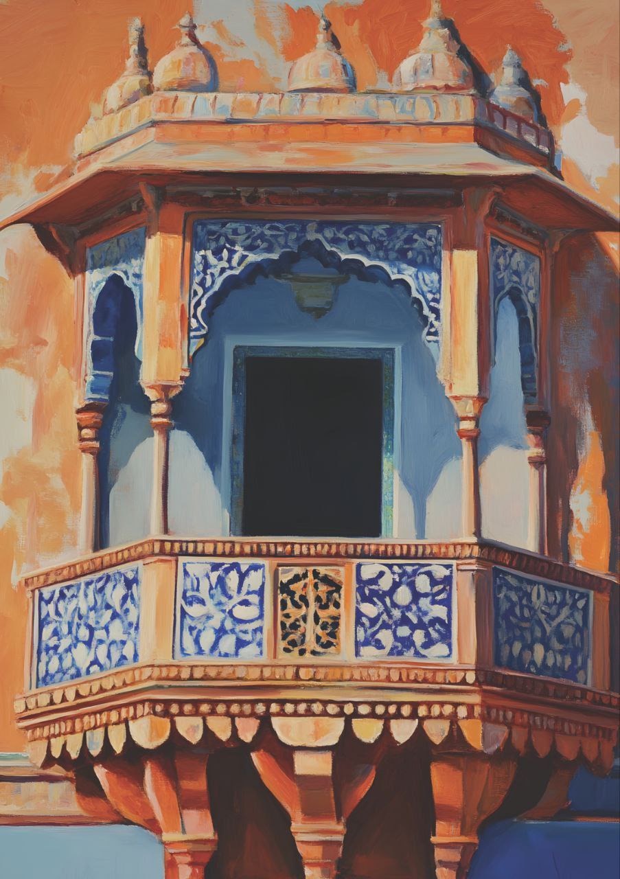 Jharokha Haveli balcony (Full Size - Decoupage Paper)