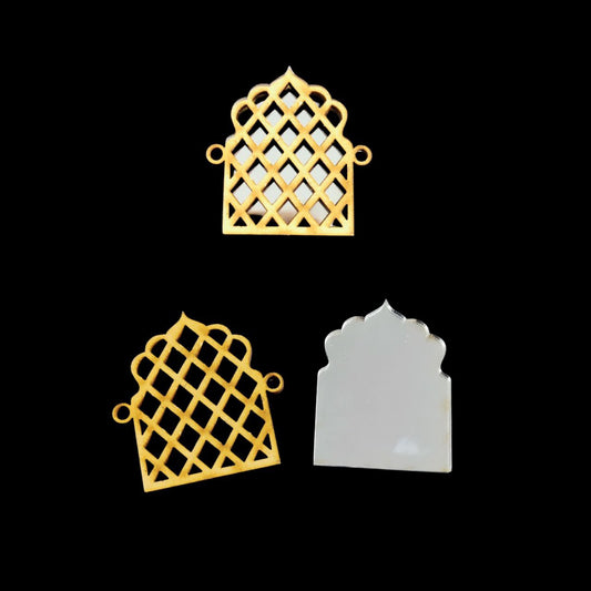 Jharokha pointed - Traditional Rakhi with silver acrylic (MDF)