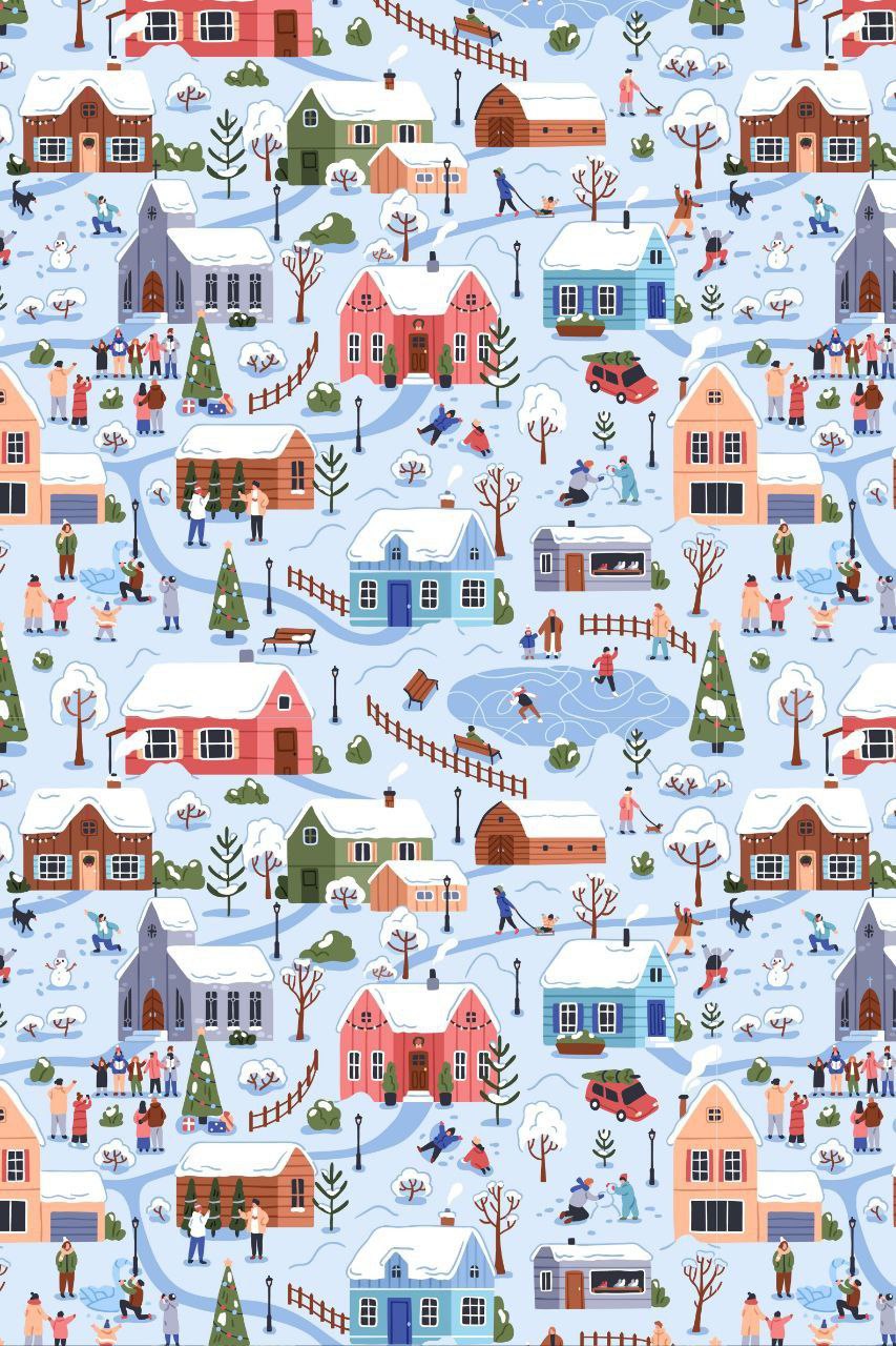 Jolly Town festival (Christmas - Decoupage paper )