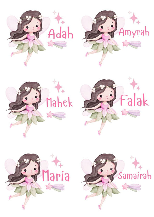 Jungle Fairy - Personalised DTF Press n Peel Stickers (A6) 6 Names