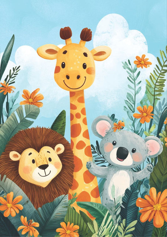 Jungle Family Cartoon (Decoupage Paper)