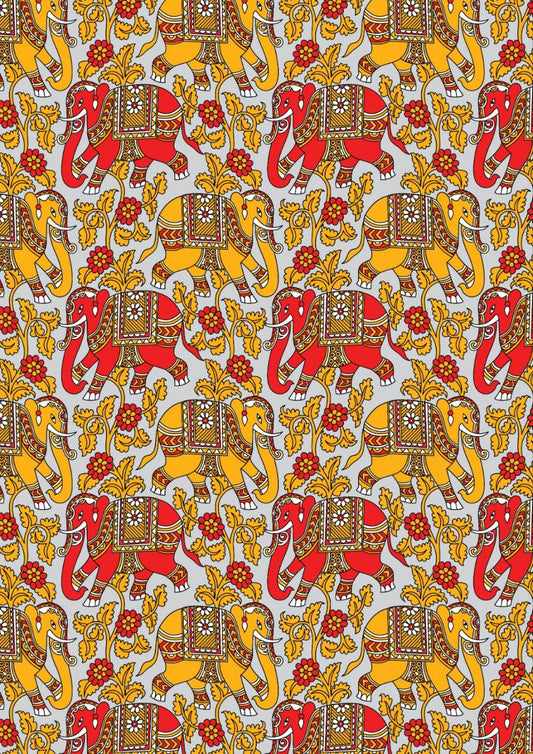Kalamkari Elephant - Traditional print (Instant Transfer Sheet)