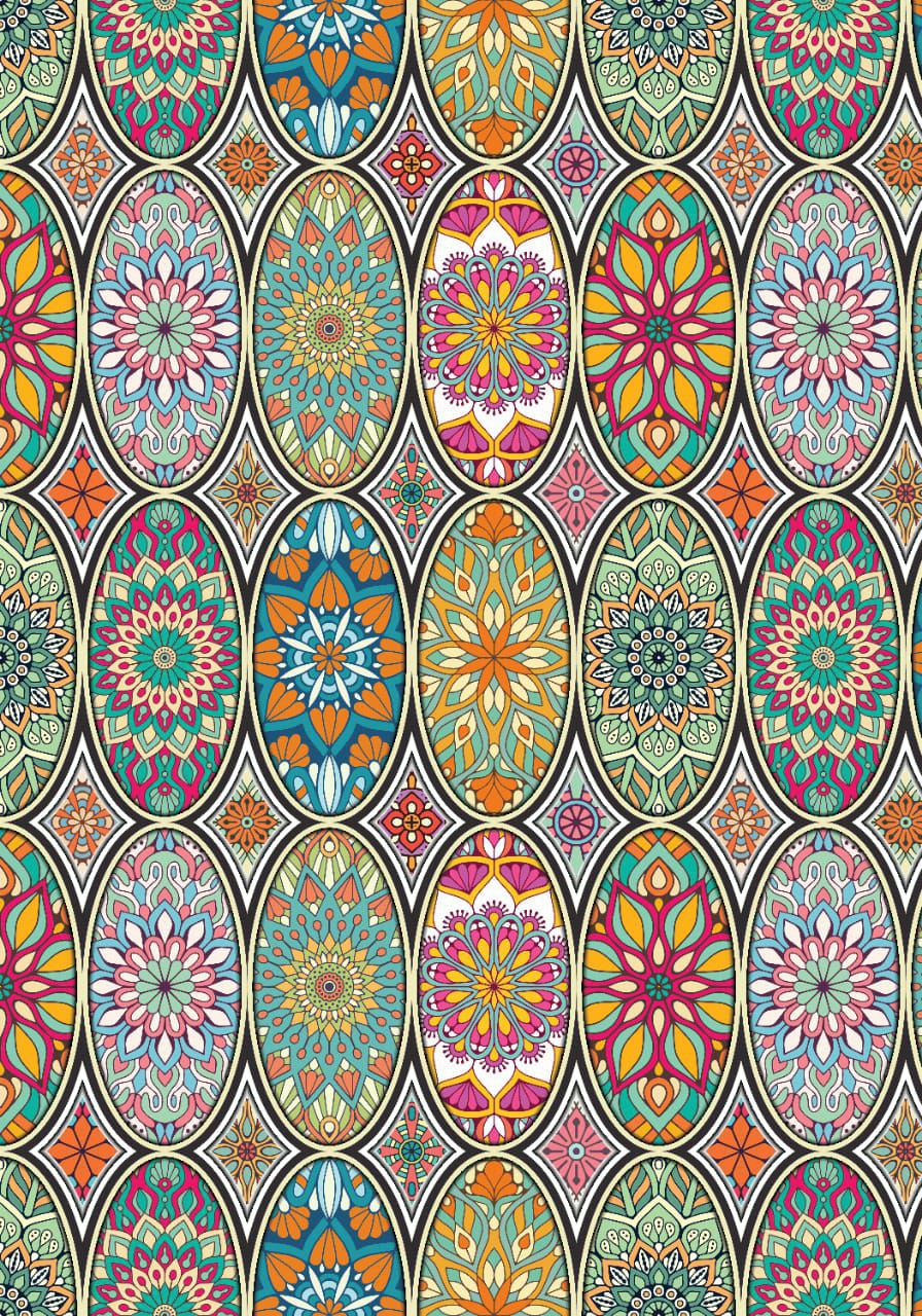 Kaleidoscopic Ovals Tribal pattern ( Instant Transfer Sheets )