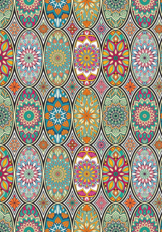 Kaleidoscopic Ovals Tribal pattern ( Instant Transfer Sheets )