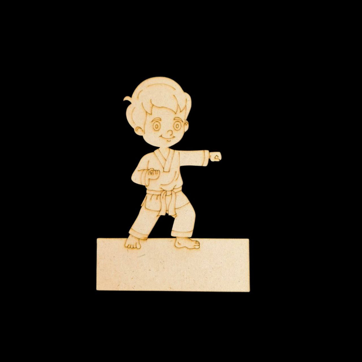 Karate Boy (Mini Fridge Magnet Name Board) MDF