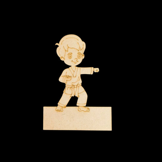 Karate Boy (Mini Fridge Magnet Name Board) MDF