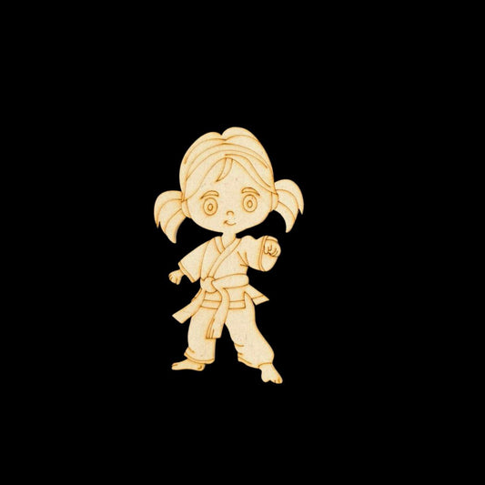 Karate Champ Girl (MDF - Premarked Painting base)
