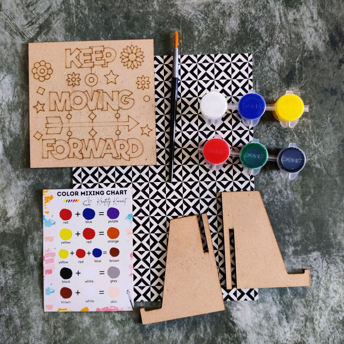 Keep moving Forward (DIY Desk Decor Kit - Premarked MDF)