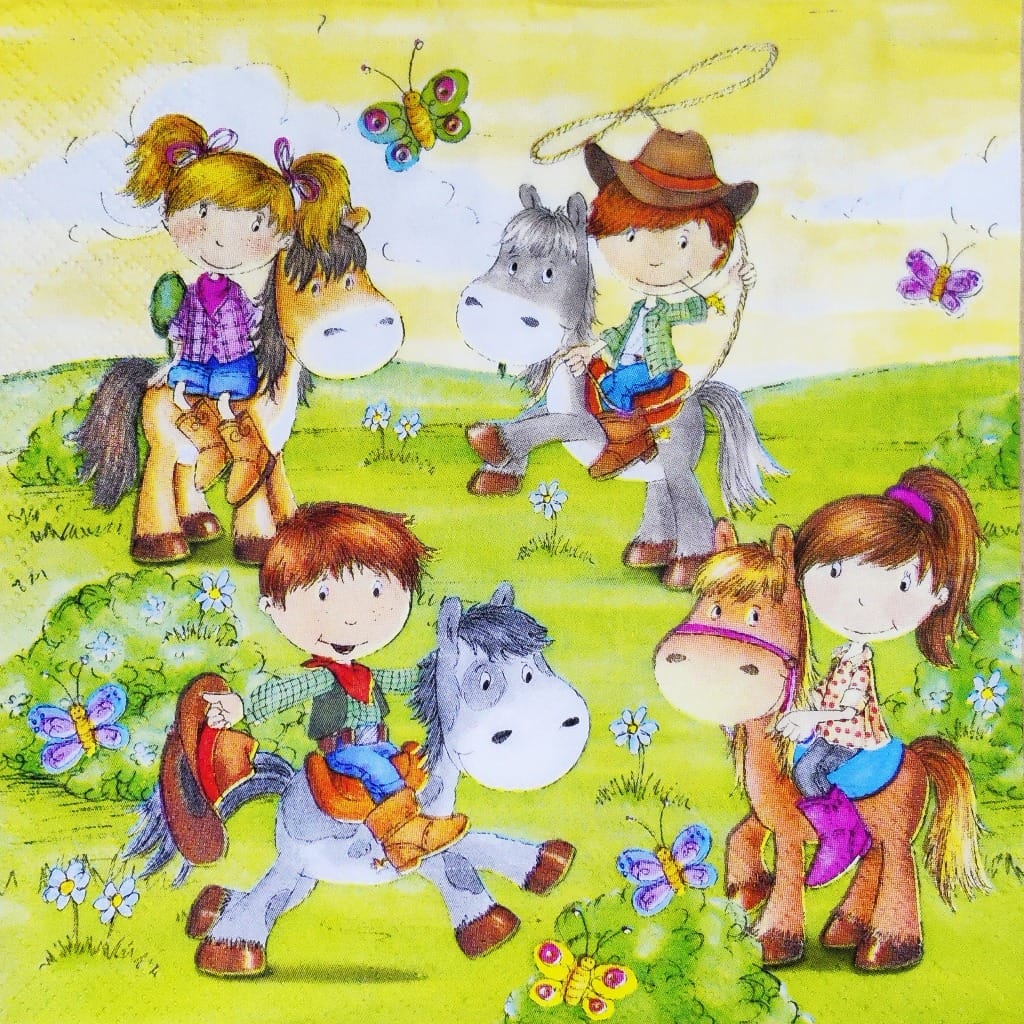 Cowboy Kids ( German Napkins Tissues )