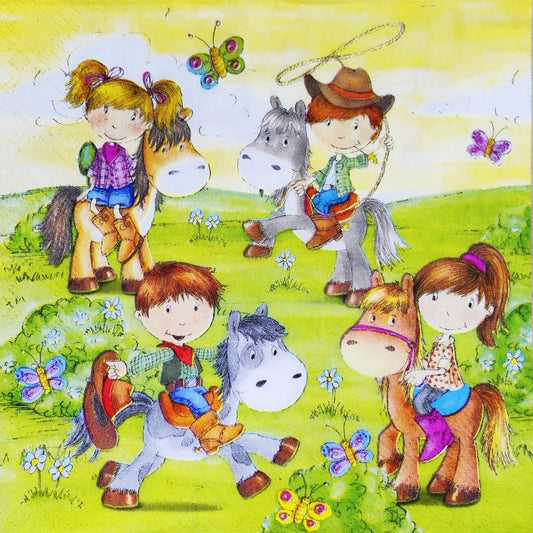 Cowboy Kids ( German Napkins Tissues )