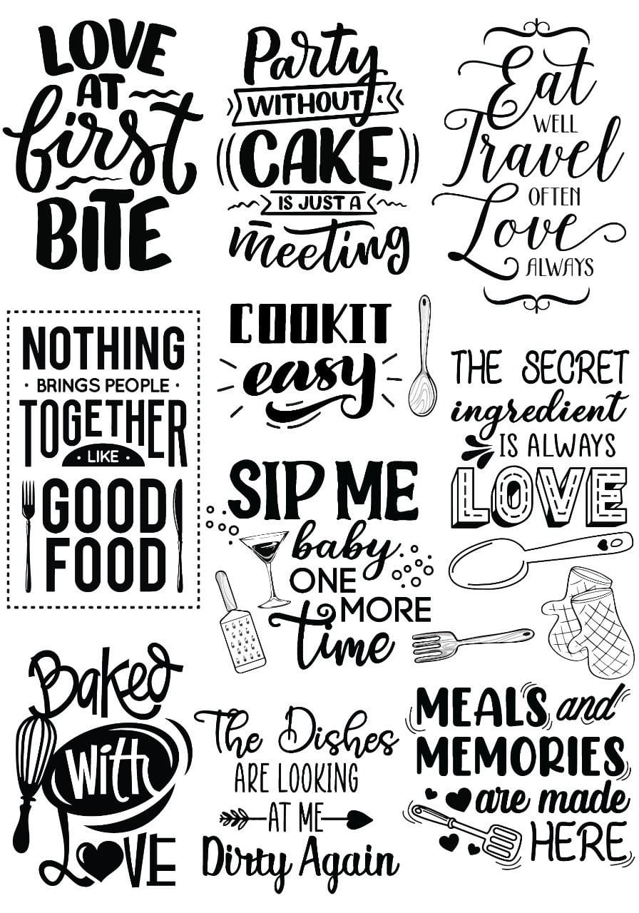 Kitchen Quotes ( Instant Transfer Sheets )