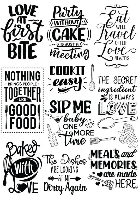 Kitchen Quotes ( Instant Transfer Sheets )