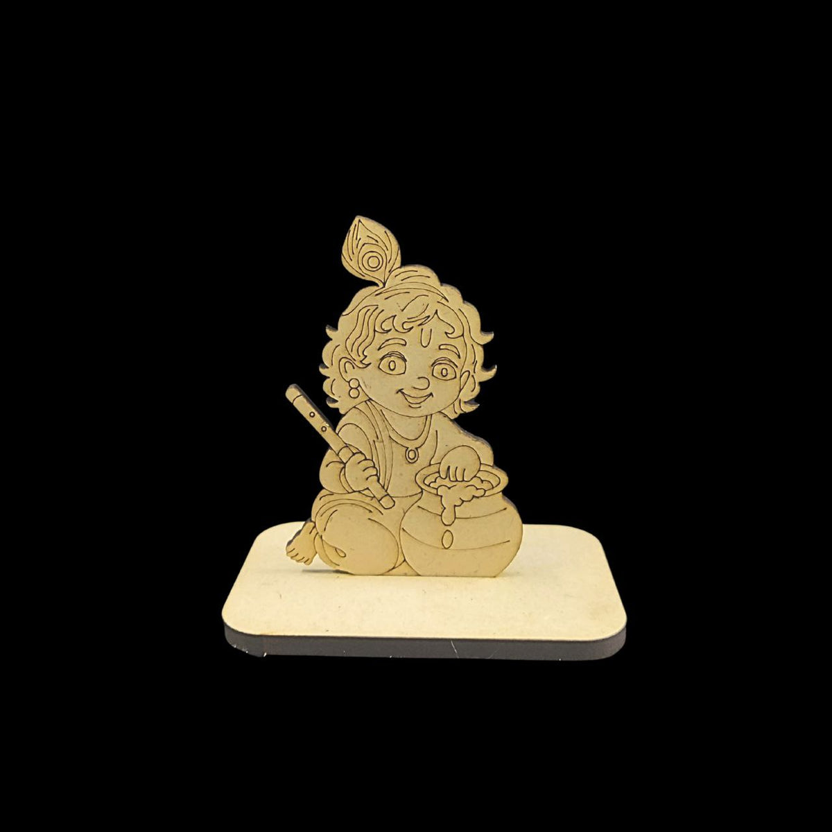 Krishna with Makkhan (MDF Premarked with Stand) Janmashtami