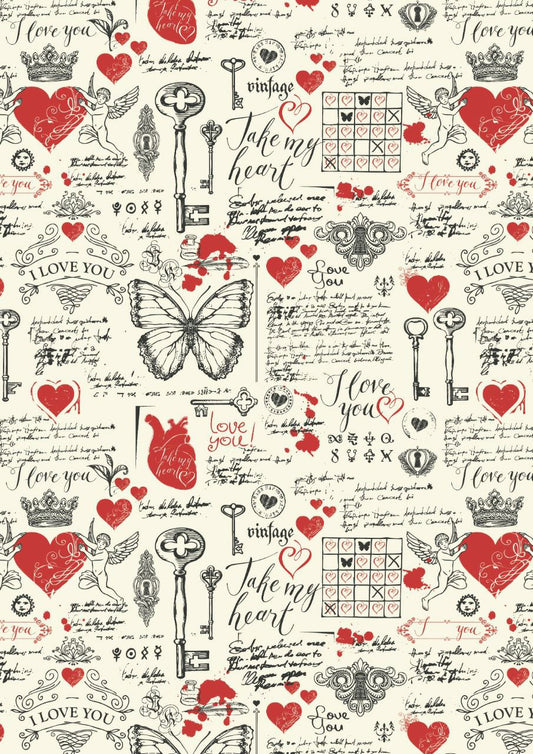 L O V E ( Decoupage paper - Valentine's )