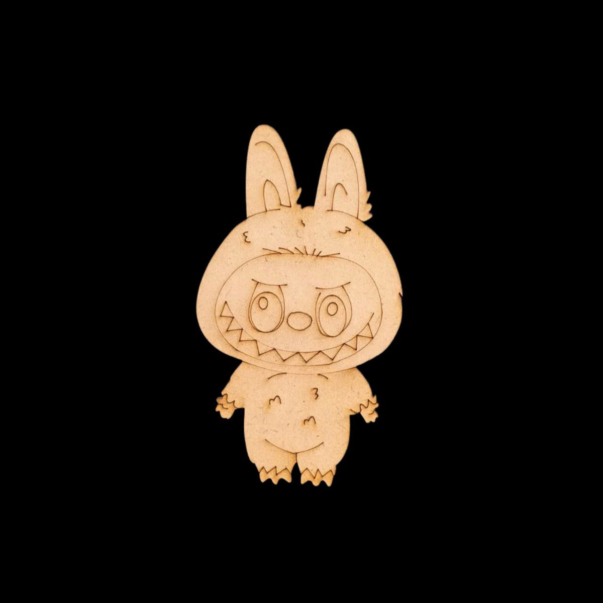 Labubu Doll (MDF Lasercut Premarked Colouring Base)