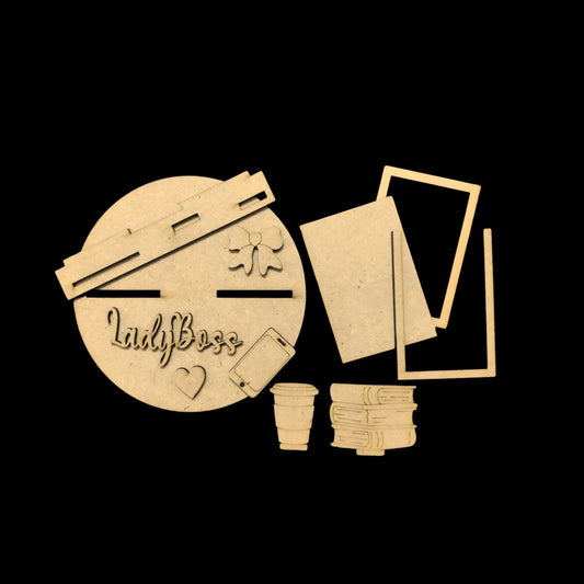 Lady Boss (DIY Miniature Shelf - MDF Fridge Magnet Base)