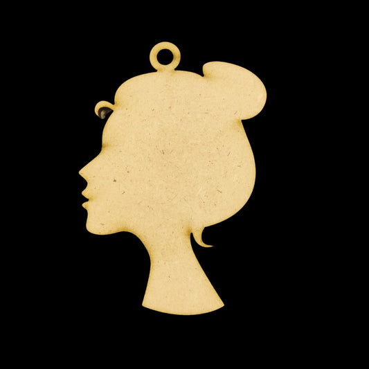 Lady Face 1 ( MDF keychain base )