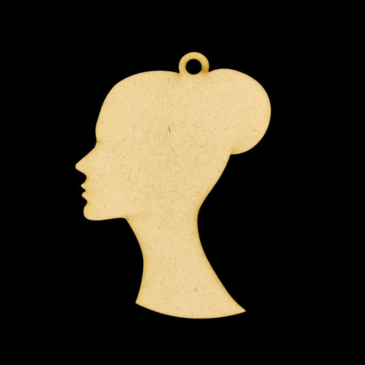 Lady Face 4 ( MDF keychain base )