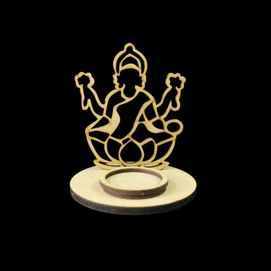 Lakshmi Lotus Silhouette Cutout - MDF Tealight Holder