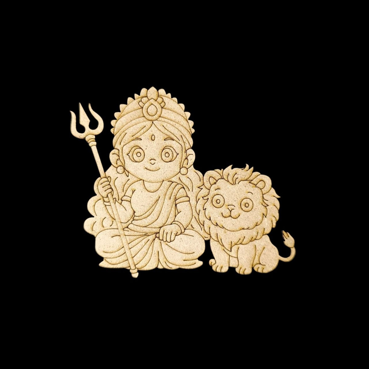 Lakshmi with Lion (MDF Premarked Base)