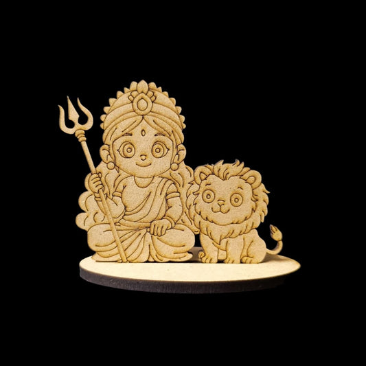Lakshmi with Lion (MDF Premarked Stand)