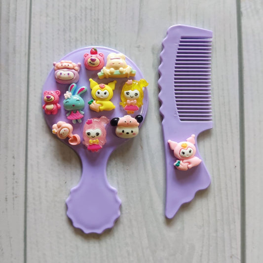 Lavender n Lime Green (Plain Comb & Mirror Set)