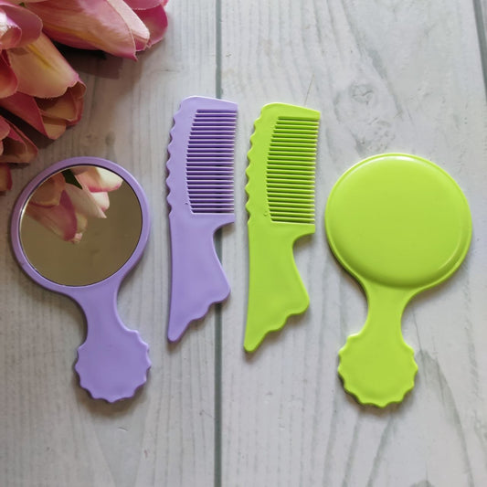 Lavender n Lime Green (Plain Comb & Mirror Set)