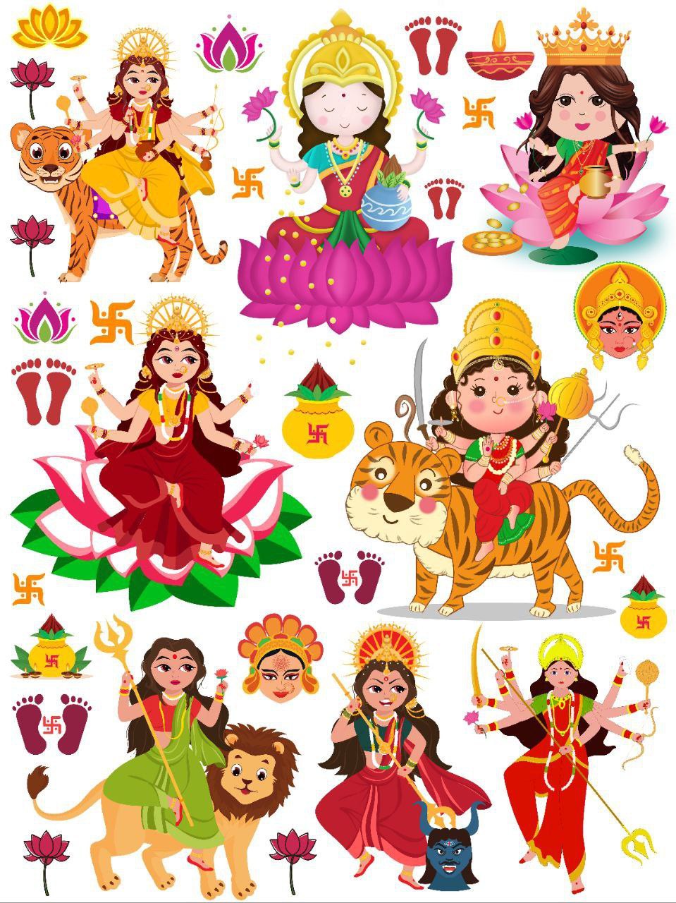 Laxmi -animated - Festive (Instant Transfer Sheet) 2