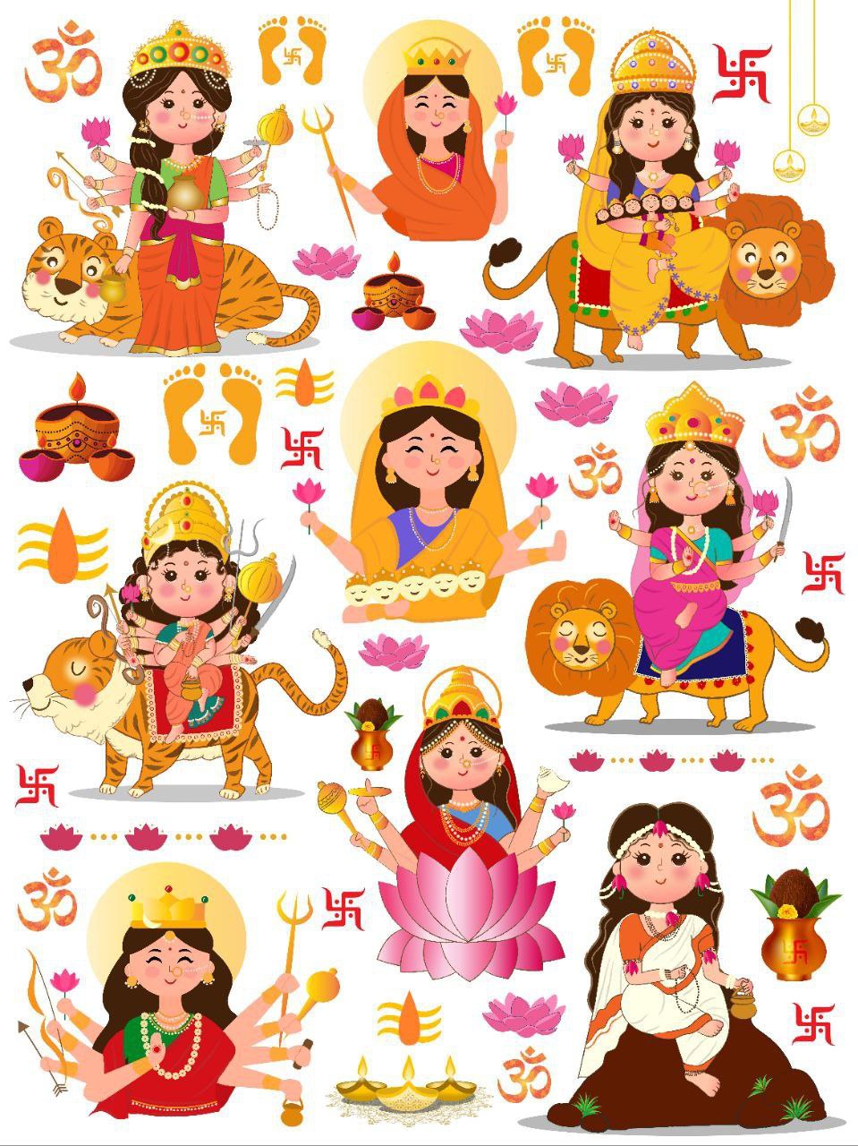 Laxmi -animated - Festive (Instant Transfer Sheet) Diwali