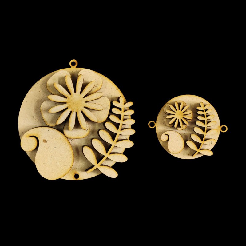 Leaf Flower n Paisley (Layered Rakhi and lumba set - MDF )
