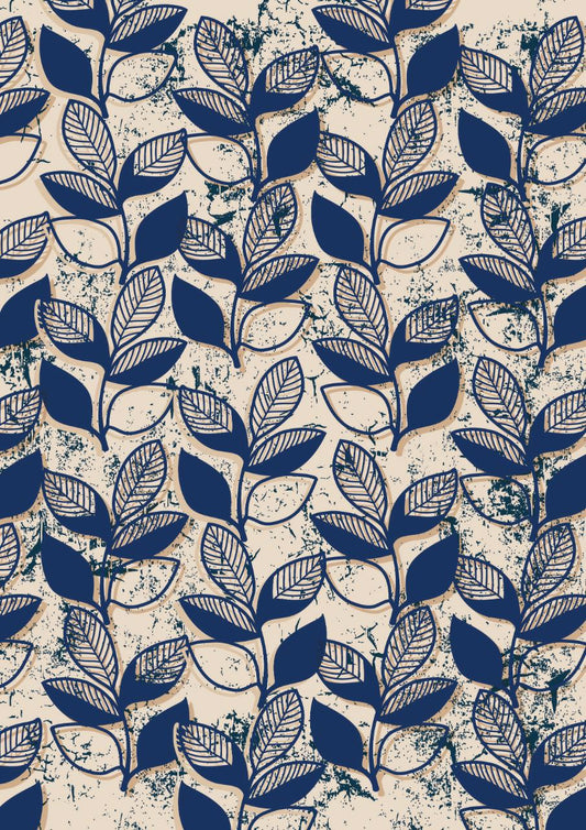 Leaves Indigo (Instant Transfer Sheet)