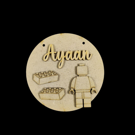 Lego ( MDF Kids Mini Name Plates ) Personalised