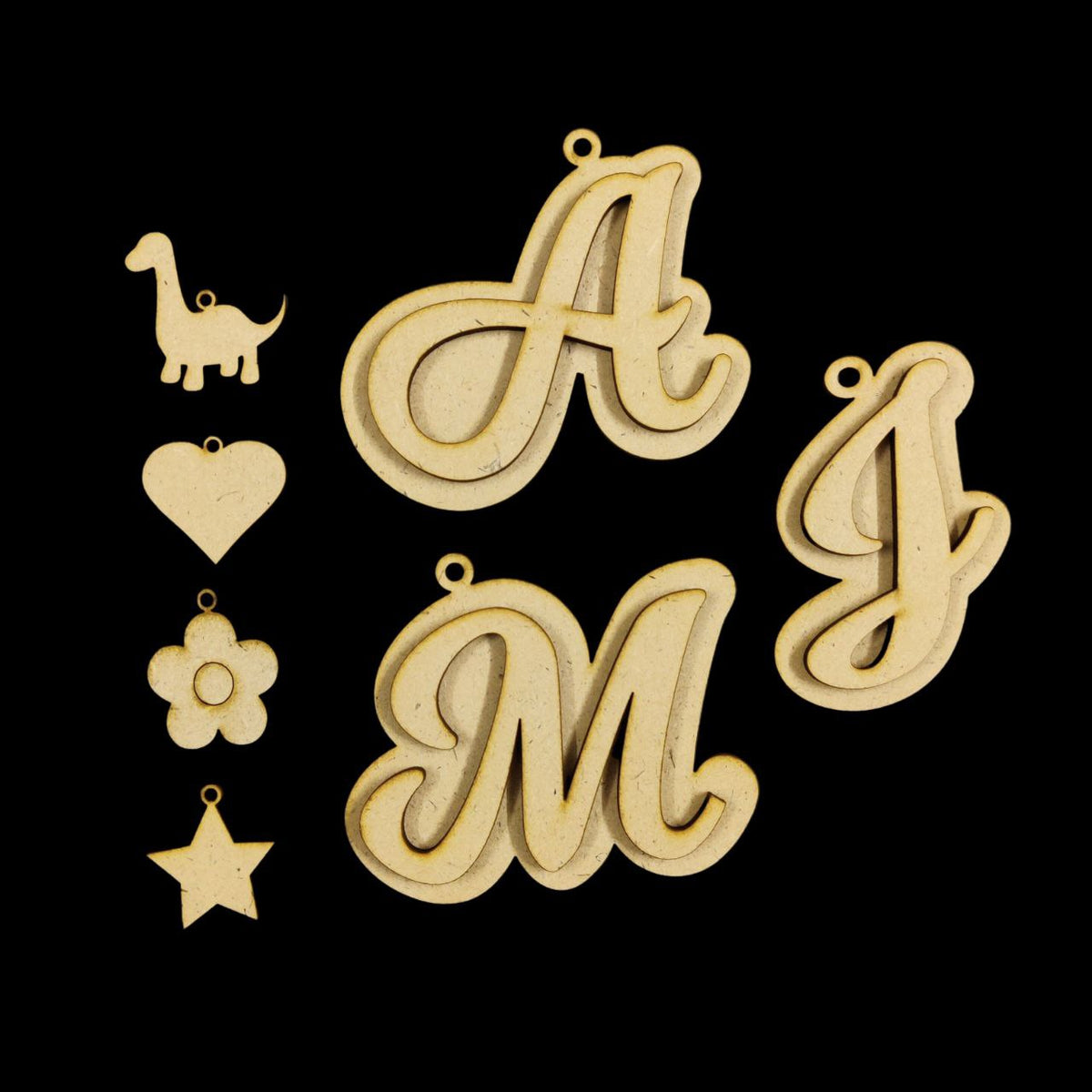Layered Letter Keychain Base with Embellishment ( Personalised MDF )
